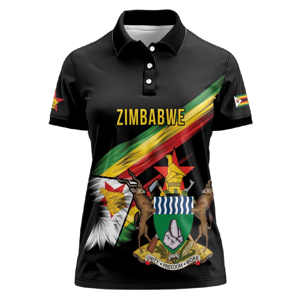 Zimbabwe Wings Flag Women Polo Shirt Proudly Zimbabwean - African Pride