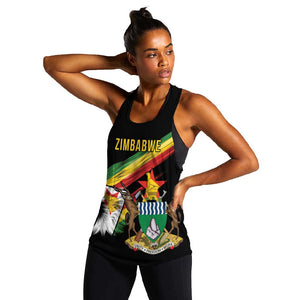 Zimbabwe Wings Flag Women Racerback Tank Proudly Zimbabwean - African Pride