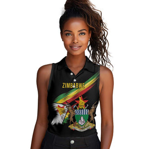 Zimbabwe Wings Flag Women Sleeveless Polo Shirt Proudly Zimbabwean - African Pride