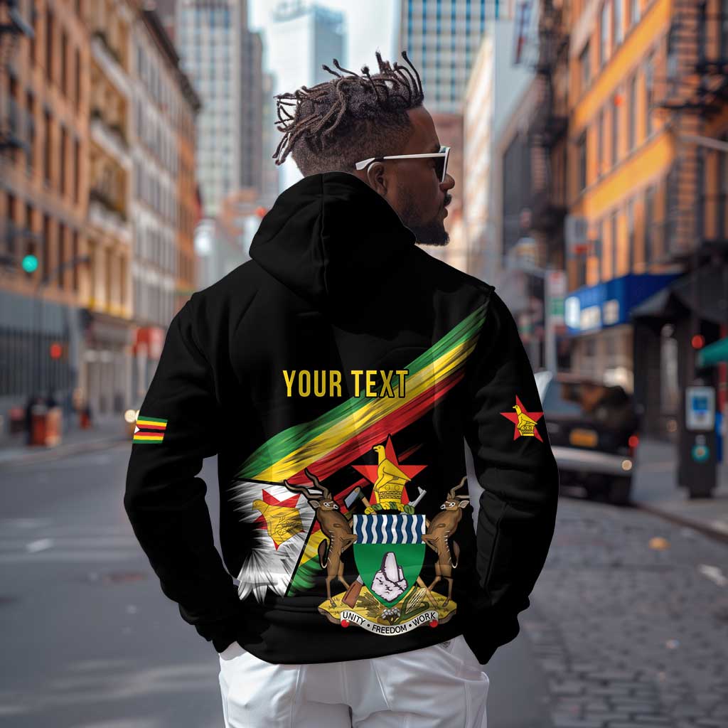 Zimbabwe Wings Flag Zip Hoodie Proudly Zimbabwean - African Pride