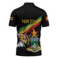 Personalized Zimbabwe Wings Flag Zipper Polo Shirt Proudly Zimbabwean