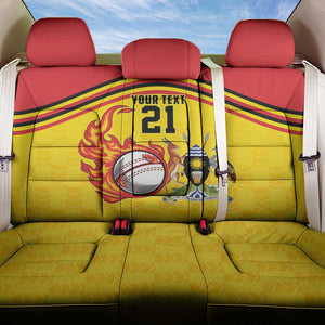 Custom Africa Cricket Uganda Back Car Seat Cover Cranes Cricket Ball Fire - African Pride