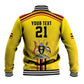 Custom Africa Cricket Uganda Baseball Jacket Cranes Cricket Ball Fire - African Pride