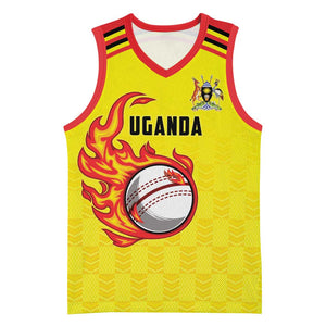 Custom Africa Cricket Uganda Basketball Jersey Cranes Cricket Ball Fire - African Pride