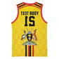 Custom Africa Cricket Uganda Basketball Jersey Cranes Cricket Ball Fire - African Pride