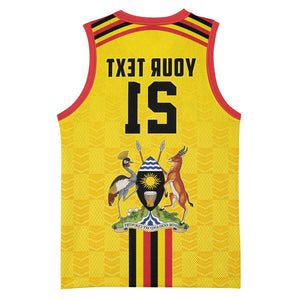 Custom Africa Cricket Uganda Basketball Jersey Cranes Cricket Ball Fire - African Pride