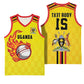 Custom Africa Cricket Uganda Basketball Jersey Cranes Cricket Ball Fire - African Pride