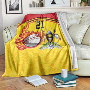 Custom Africa Cricket Uganda Blanket Cranes Cricket Ball Fire - African Pride