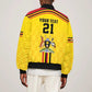 Custom Africa Cricket Uganda Bomber Jacket Cranes Cricket Ball Fire - African Pride