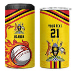 Custom Africa Cricket Uganda 4 in 1 Can Cooler Tumbler Cranes Cricket Ball Fire - African Pride