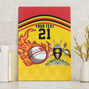 Custom Africa Cricket Uganda Canvas Wall Art Cranes Cricket Ball Fire - African Pride