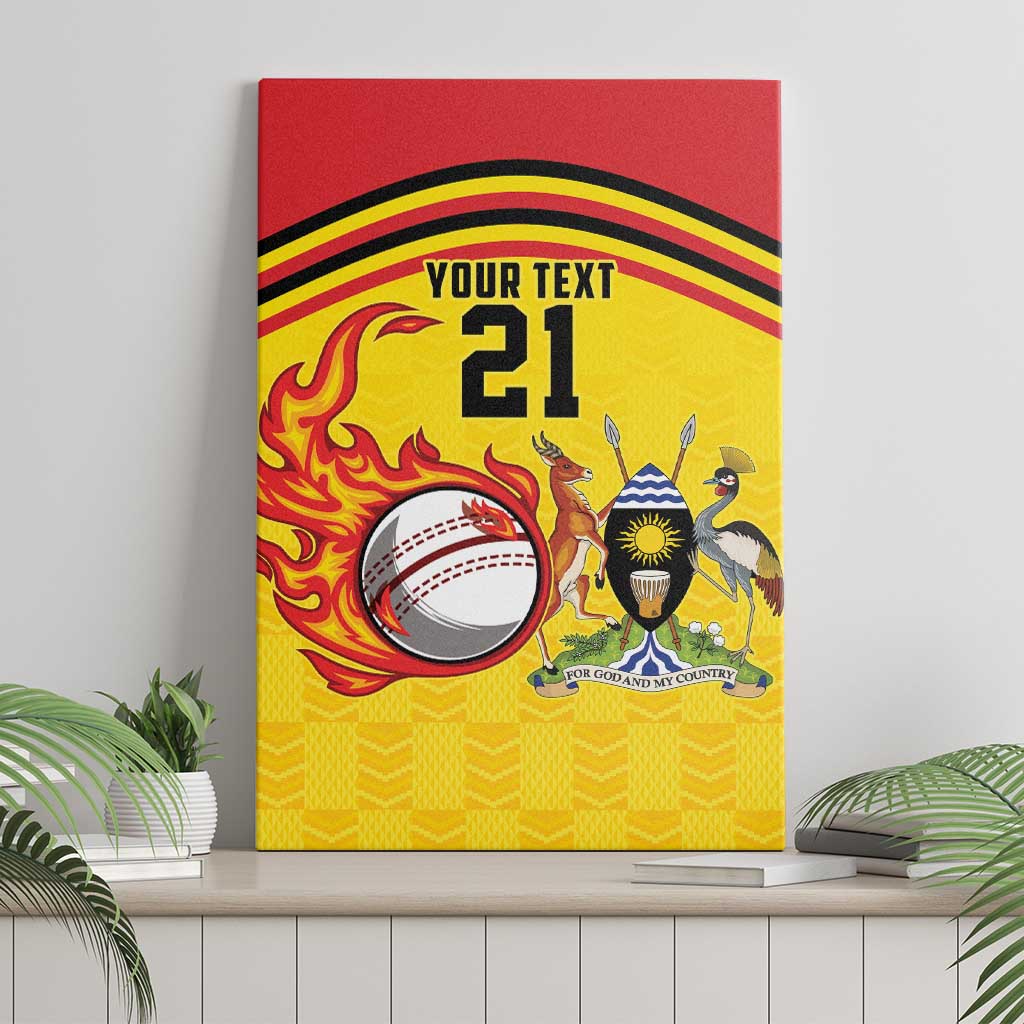 Custom Africa Cricket Uganda Canvas Wall Art Cranes Cricket Ball Fire - African Pride
