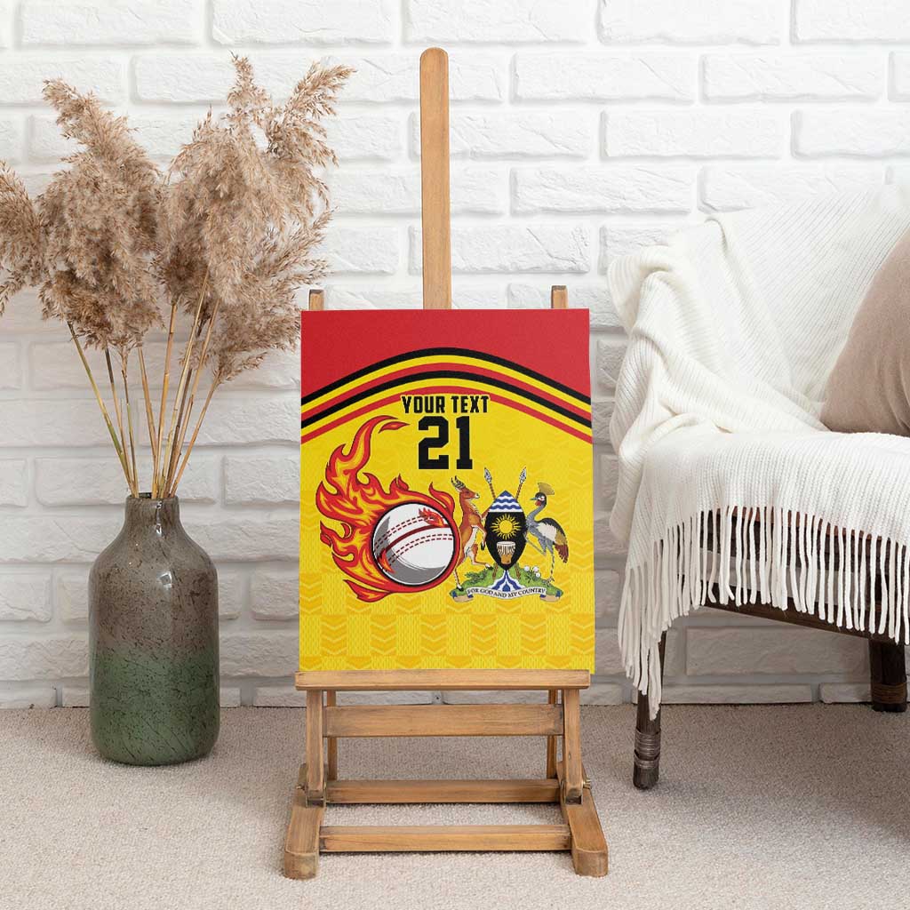 Custom Africa Cricket Uganda Canvas Wall Art Cranes Cricket Ball Fire - African Pride