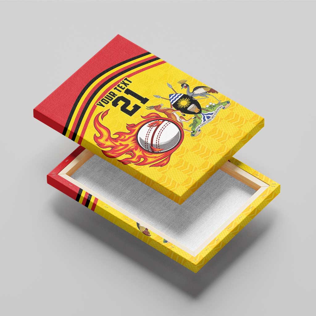 Custom Africa Cricket Uganda Canvas Wall Art Cranes Cricket Ball Fire - African Pride