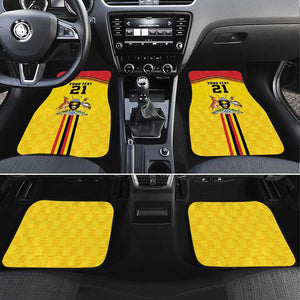 Custom Africa Cricket Uganda Car Mats Cranes Cricket Ball Fire - African Pride