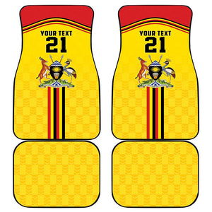 Custom Africa Cricket Uganda Car Mats Cranes Cricket Ball Fire - African Pride