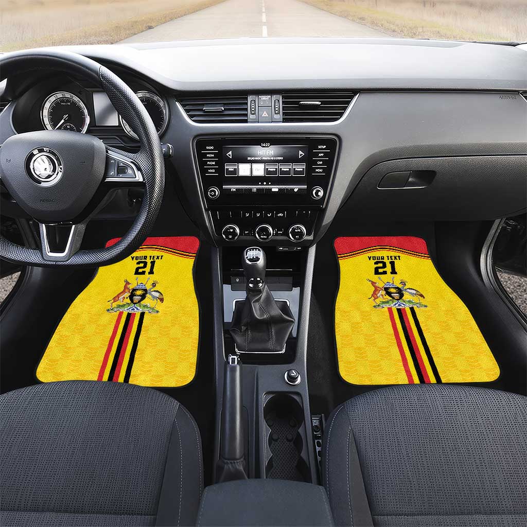 Custom Africa Cricket Uganda Car Mats Cranes Cricket Ball Fire - African Pride