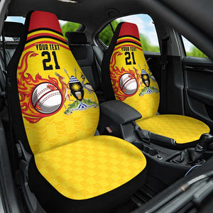 Custom Africa Cricket Uganda Car Seat Cover Cranes Cricket Ball Fire - African Pride