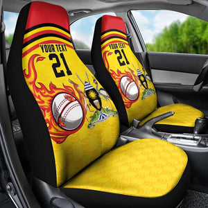 Custom Africa Cricket Uganda Car Seat Cover Cranes Cricket Ball Fire - African Pride