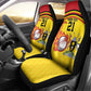 Custom Africa Cricket Uganda Car Seat Cover Cranes Cricket Ball Fire - African Pride