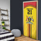Custom Africa Cricket Uganda Door Cover Cranes Cricket Ball Fire