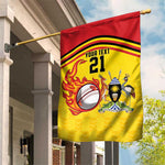 Custom Africa Cricket Uganda Garden Flag Cranes Cricket Ball Fire - African Pride
