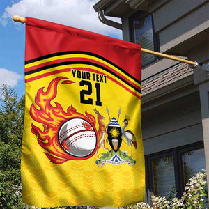 Custom Africa Cricket Uganda Garden Flag Cranes Cricket Ball Fire - African Pride