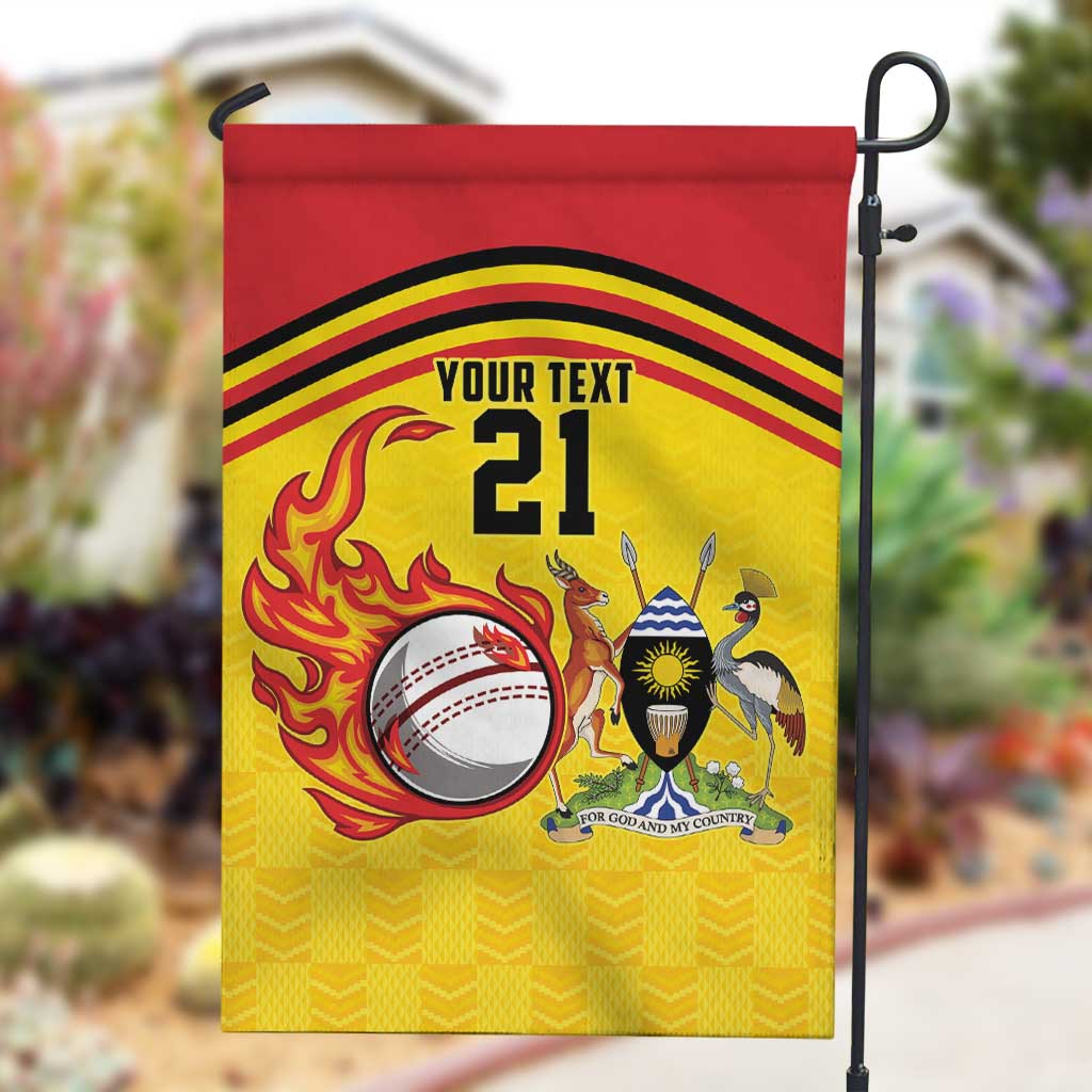 Custom Africa Cricket Uganda Garden Flag Cranes Cricket Ball Fire - African Pride