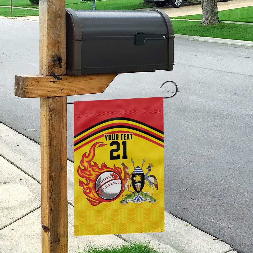 Custom Africa Cricket Uganda Garden Flag Cranes Cricket Ball Fire - African Pride