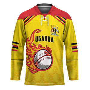 Custom Africa Cricket Uganda Hockey Jersey Cranes Cricket Ball Fire