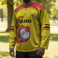 Custom Africa Cricket Uganda Hockey Jersey Cranes Cricket Ball Fire
