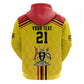 Custom Africa Cricket Uganda Hoodie Cranes Cricket Ball Fire - African Pride
