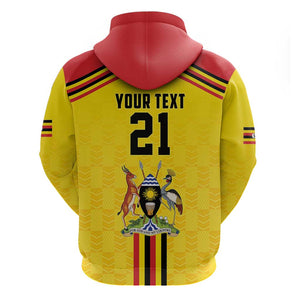 Custom Africa Cricket Uganda Hoodie Cranes Cricket Ball Fire - African Pride