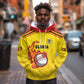 Custom Africa Cricket Uganda Hoodie Cranes Cricket Ball Fire - African Pride