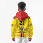 Custom Africa Cricket Uganda Kid Hoodie Cranes Cricket Ball Fire - African Pride