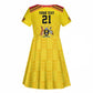 Custom Africa Cricket Uganda Kid Short Sleeve Dress Cranes Cricket Ball Fire - African Pride