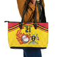 Custom Africa Cricket Uganda Leather Tote Bag Cranes Cricket Ball Fire - African Pride