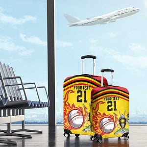 Custom Africa Cricket Uganda Luggage Cover Cranes Cricket Ball Fire - African Pride