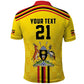 Custom Africa Cricket Uganda Polo Shirt Cranes Cricket Ball Fire - African Pride