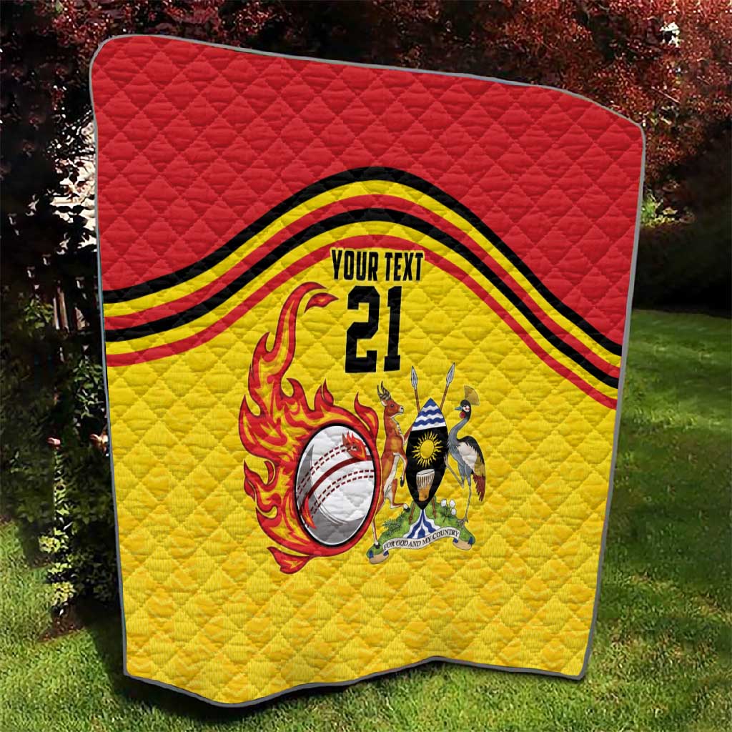 Custom Africa Cricket Uganda Quilt Cranes Cricket Ball Fire - African Pride