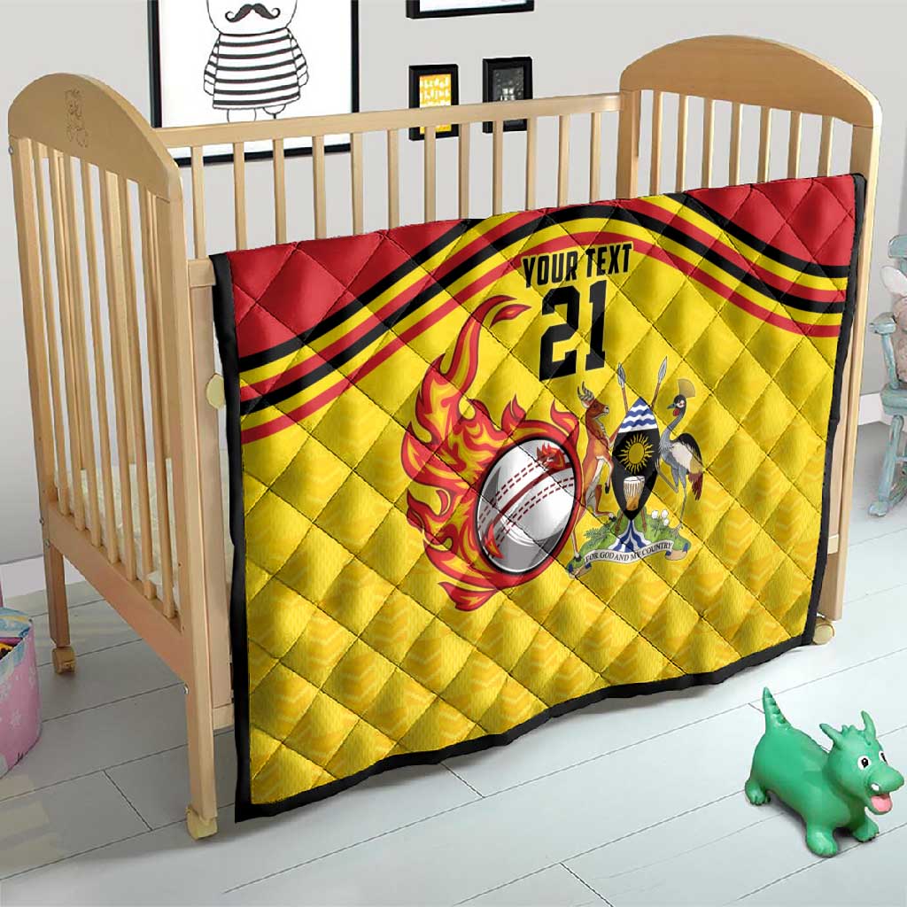 Custom Africa Cricket Uganda Quilt Cranes Cricket Ball Fire - African Pride