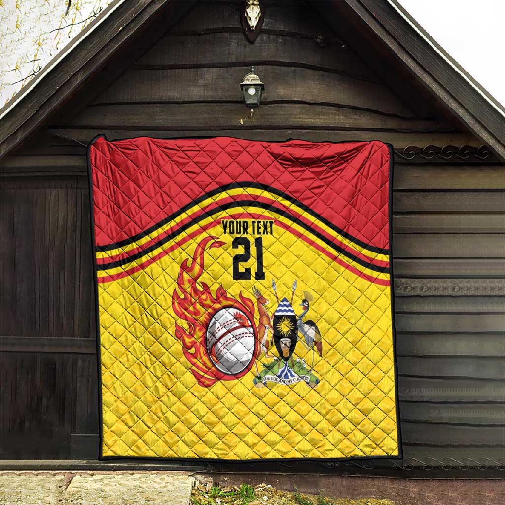 Custom Africa Cricket Uganda Quilt Cranes Cricket Ball Fire - African Pride