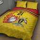 Custom Africa Cricket Uganda Quilt Bed Set Cranes Cricket Ball Fire - African Pride