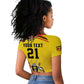 Custom Africa Cricket Uganda Raglan Cropped T shirt Cranes Cricket Ball Fire - African Pride
