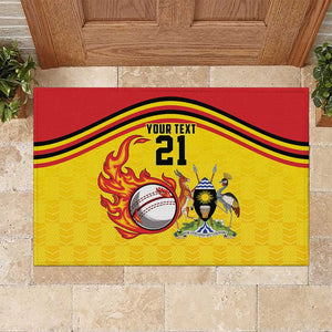 Custom Africa Cricket Uganda Rubber Doormat Cranes Cricket Ball Fire - African Pride
