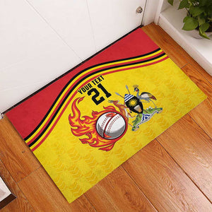 Custom Africa Cricket Uganda Rubber Doormat Cranes Cricket Ball Fire - African Pride