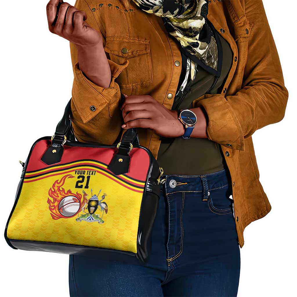 Custom Africa Cricket Uganda Shoulder Handbag Cranes Cricket Ball Fire - African Pride