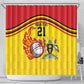 Custom Africa Cricket Uganda Shower Curtain Cranes Cricket Ball Fire - African Pride