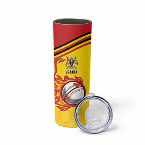 Custom Africa Cricket Uganda Skinny Tumbler Cranes Cricket Ball Fire - African Pride
