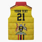 Custom Africa Cricket Uganda Sleeveless Puffer Jacket Cranes Cricket Ball Fire